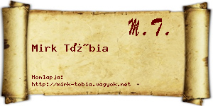 Mirk Tóbia névjegykártya